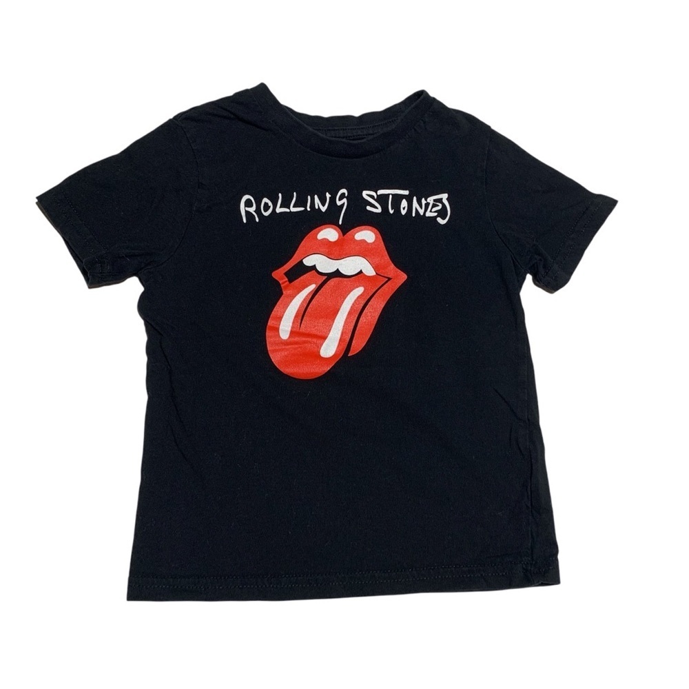 Rolling Stones Black T-Shirt with Red Logo